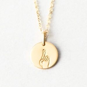 “Fingers Crossed” Dainty Gold/Silver CharmNecklace